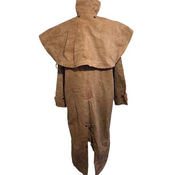 VTG The Australian Outback Collection Oilskin Drover Duster Jacket Mens Unisex S - Picture 4 of 16